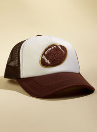 Football Patch Trucker Hat Detail 2 - TULLABEE