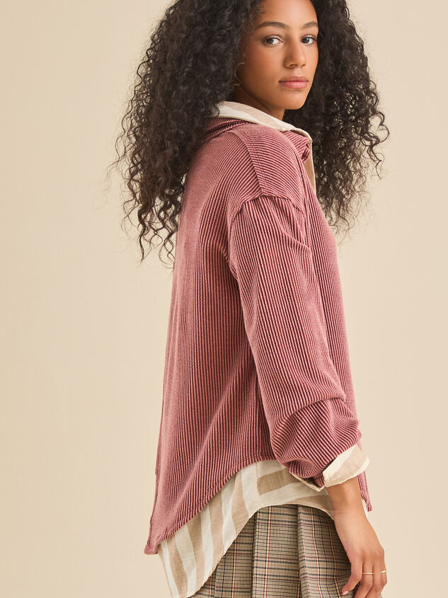 Sofia Ribbed Polo Top Detail 4 - TULLABEE