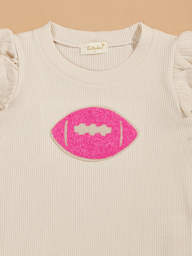 Football Ruffle Toddler Top Detail 2 - TULLABEE