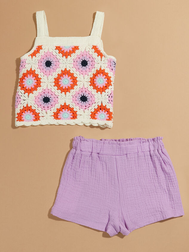 Clara Crochet Tank and Shorts Set Detail 2 - TULLABEE