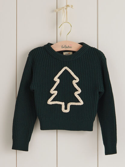 Embroidered Christmas Tree Sweater - TULLABEE