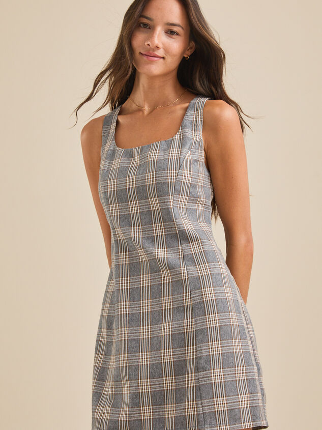 Gia Plaid Mini Dress Detail 3 - TULLABEE