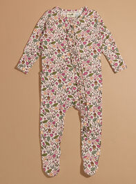 Acorn Floral Ruffle Footie - TULLABEE