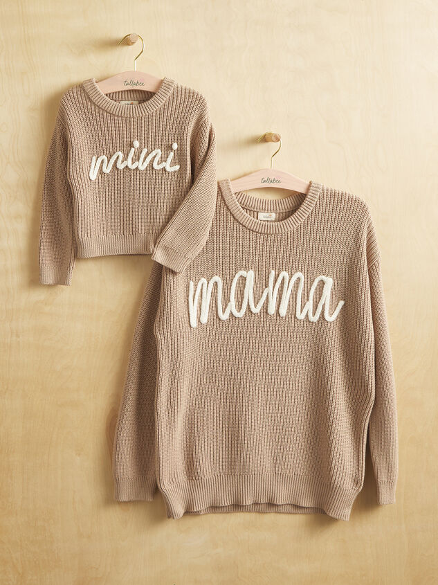 Mama Embroidered Sweater Detail 2 - TULLABEE