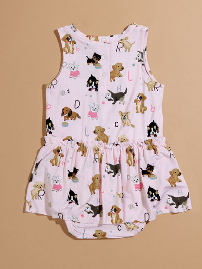 Alphabet Puppy Bodysuit Dress - TULLABEE