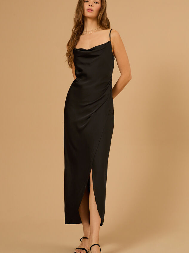 Sadie Satin Scoop Neck Maxi Dress Detail 2 - TULLABEE