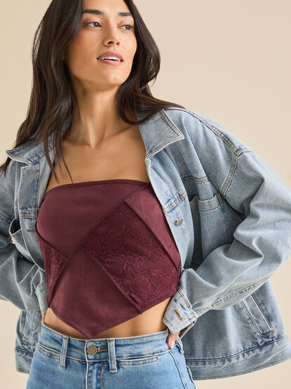 Jasmine Suede Lace Tube Top - TULLABEE