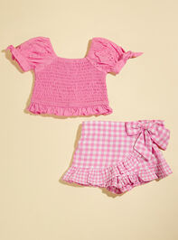 Alice Smocked Top and Gingham Shorts Set - TULLABEE