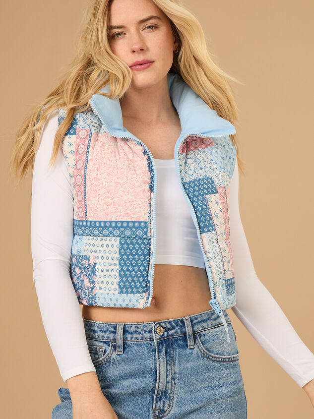 Petal Patchwork Puffer Vest - TULLABEE