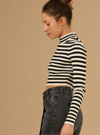 Aria Striped Mock Neck Top Detail 3 - TULLABEE