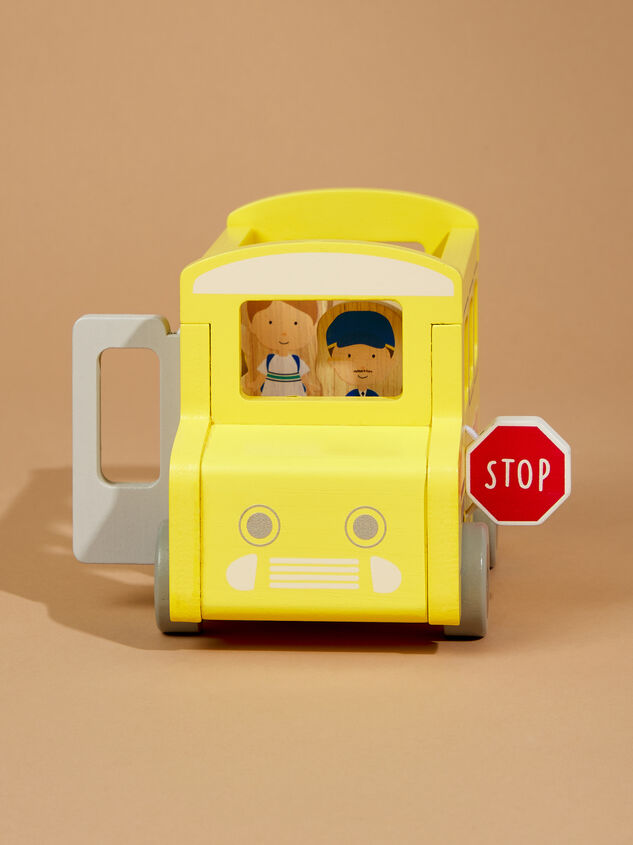 Wooden School Bus Set by MudPie Detail 3 - TULLABEE