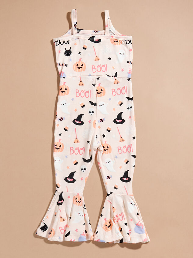 Sweet Spooky Flare Jumpsuit Detail 2 - TULLABEE