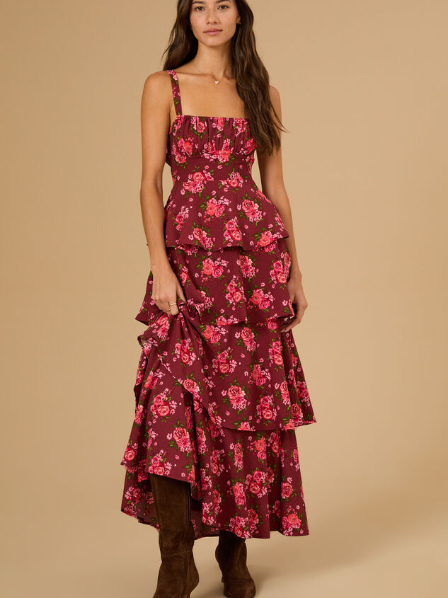 Jordan Floral Tiered Maxi Dress Detail 2 - TULLABEE