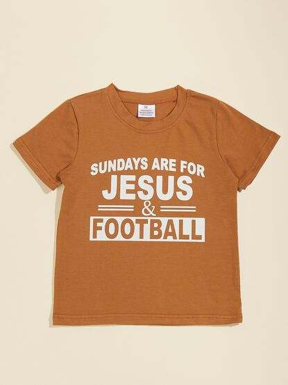Jesus and Football Graphic Tee - TULLABEE